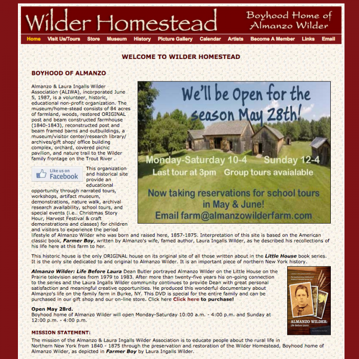 Wilder Homestead, Boyhood home of Almanzo Wilder