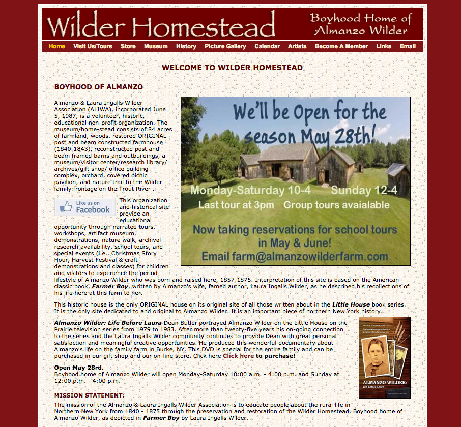 Wilder Homestead, Boyhood home of Almanzo Wilder